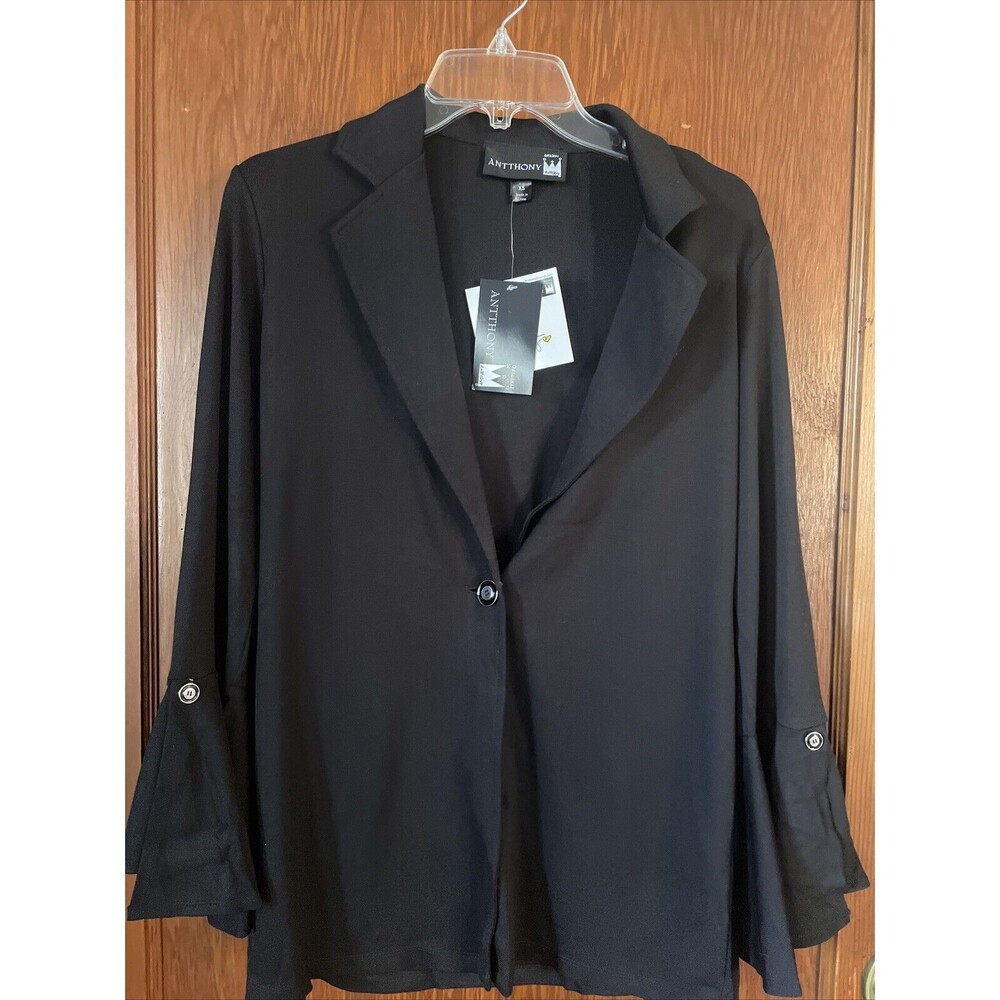 Original Anthony Large Black Poncho Shirt Bell Sleeves Boho Top Jacket NTW XS